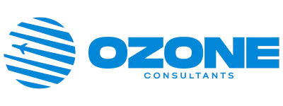 Blue Ozone Consultants logo with a striped globe icon beside the name.