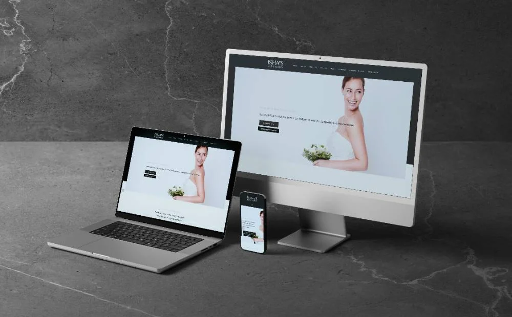 Isha's Hair and Beauty salon website by ONE100 Marketing Solutions